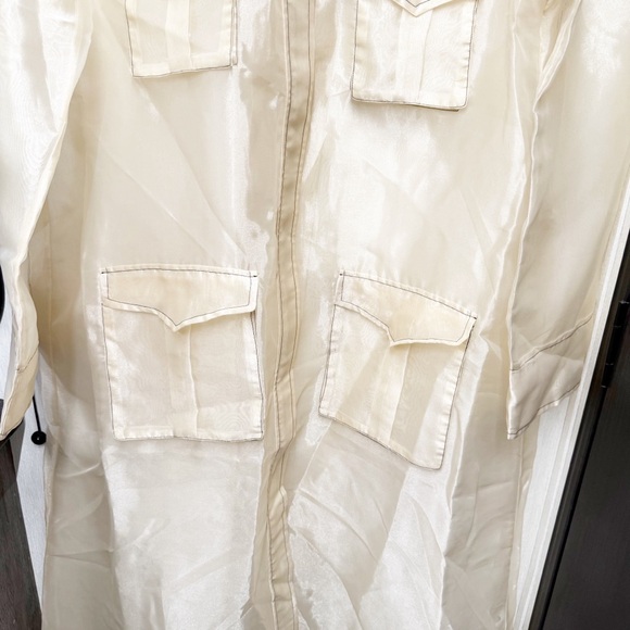 NWT Ganni Flint Sheer Dress in Tapioca, Size 40 (Medium) - Picture 4 of 10